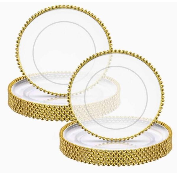 Clear Beaded Plate Chargers